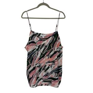Nine West Plus size 2X Chiffon Spaghetti Strap Top Watercolor Patterned Pullover